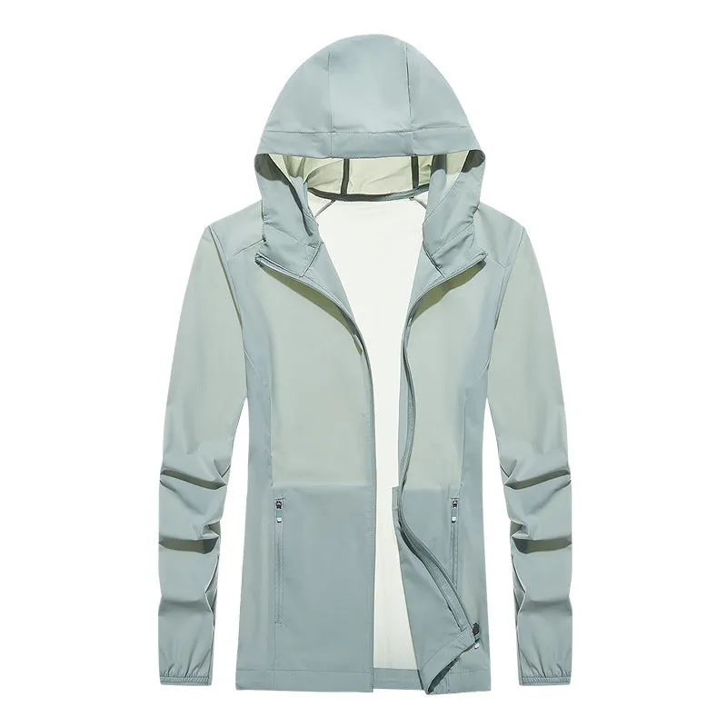 Sun Resistant Clothes Sun Protection Jacket Men's Ice Silk Breathable Trench Coat