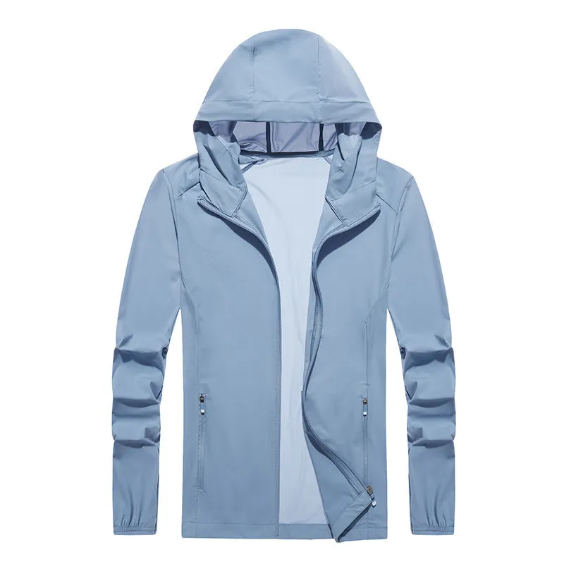 Sun Resistant Clothes Sun Protection Jacket Men's Ice Silk Breathable Trench Coat