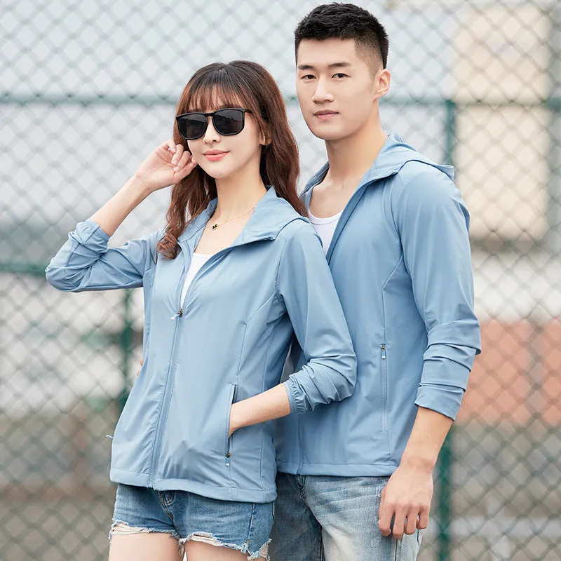 Sun Resistant Clothes Sun Protection Jacket Men's Ice Silk Breathable Trench Coat