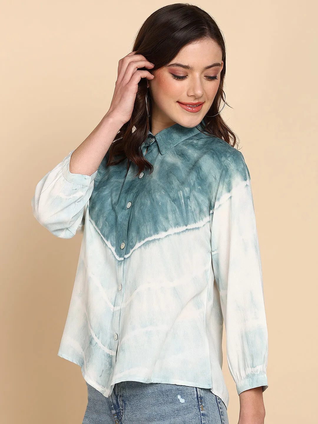 Tie Dyed Casual Fitted Shirt for Women