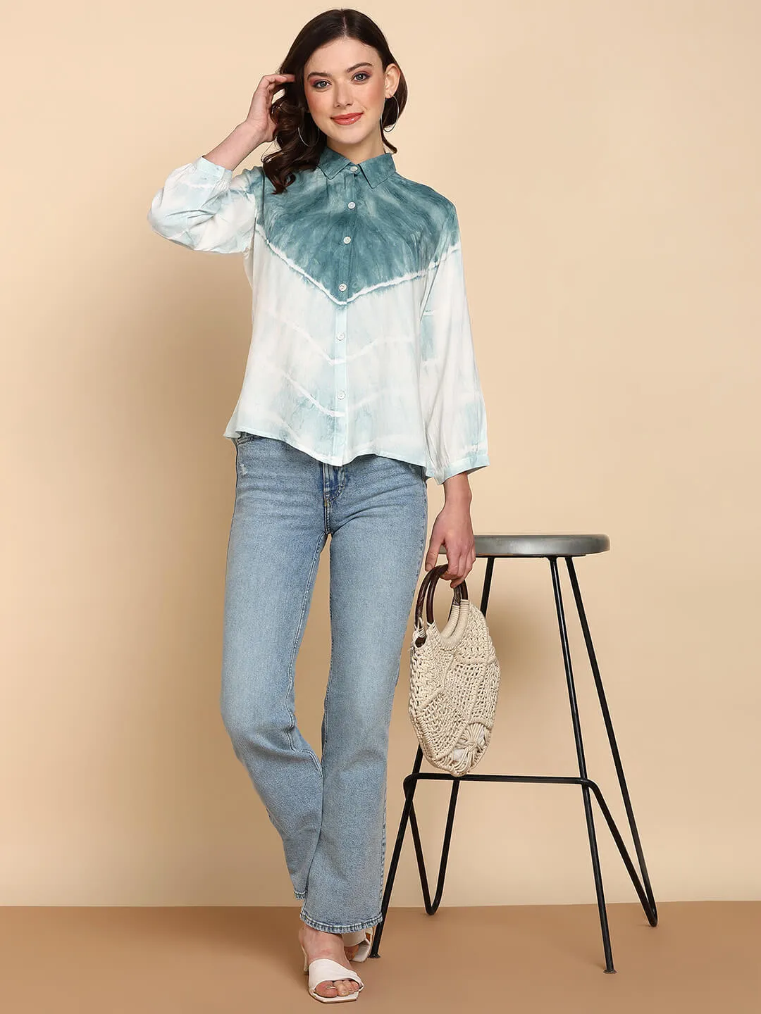 Tie Dyed Casual Fitted Shirt for Women