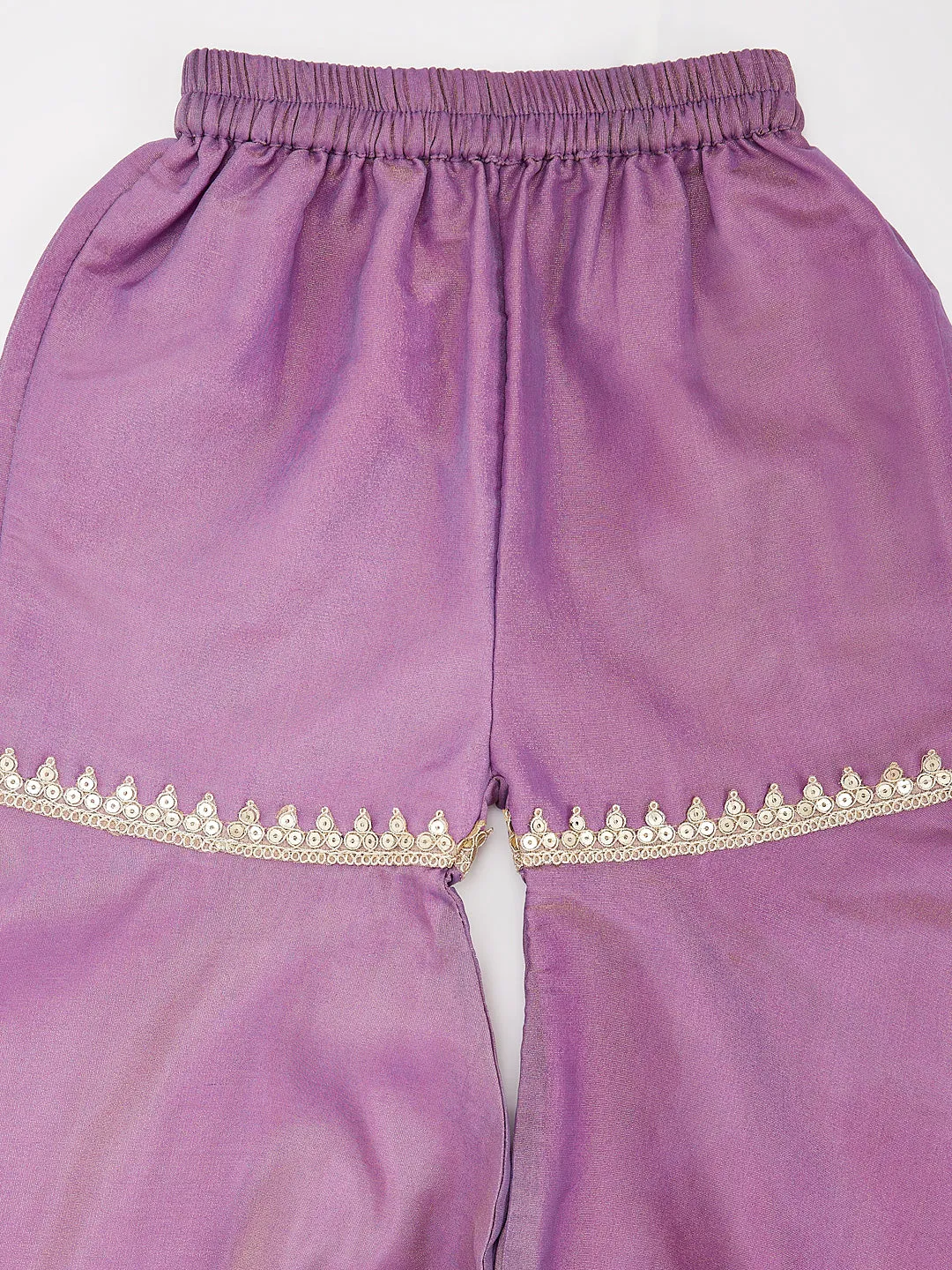 VASTRAMAY Girls' lavender Kurta Sharara And Dupatta Set