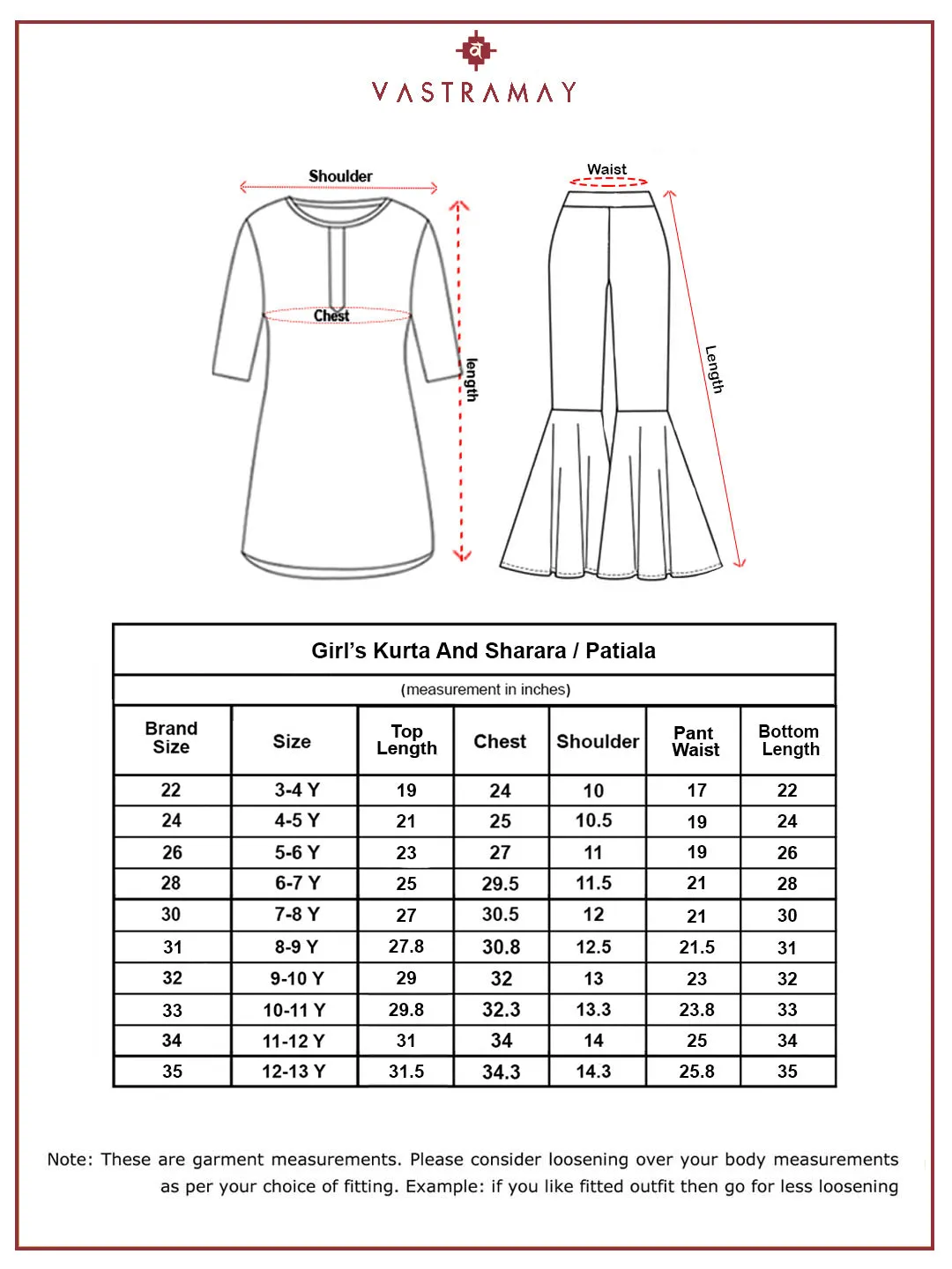 VASTRAMAY Girls' lavender Kurta Sharara And Dupatta Set