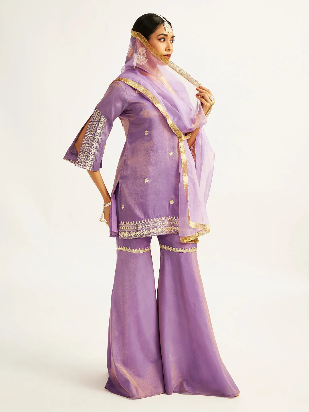 VASTRAMAY Women's lavender Sharara Set