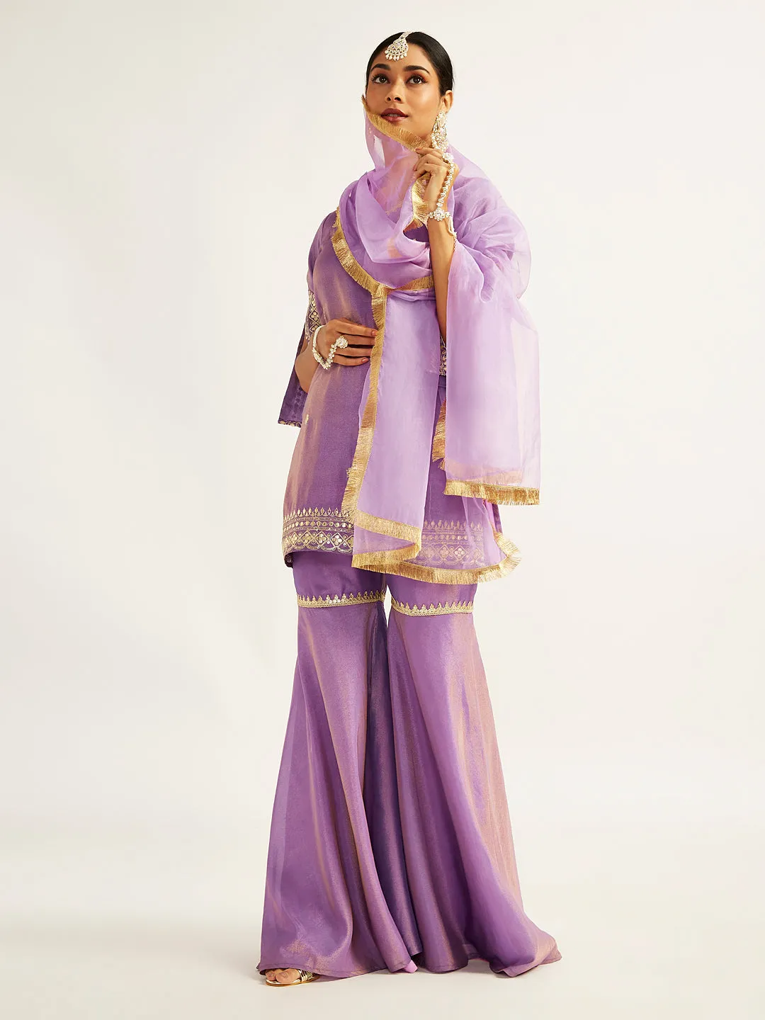 VASTRAMAY Women's lavender Sharara Set