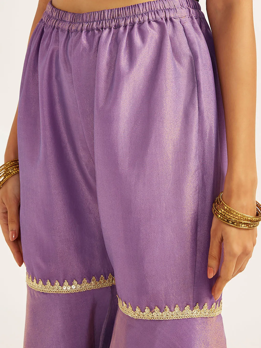 VASTRAMAY Women's lavender Sharara Set