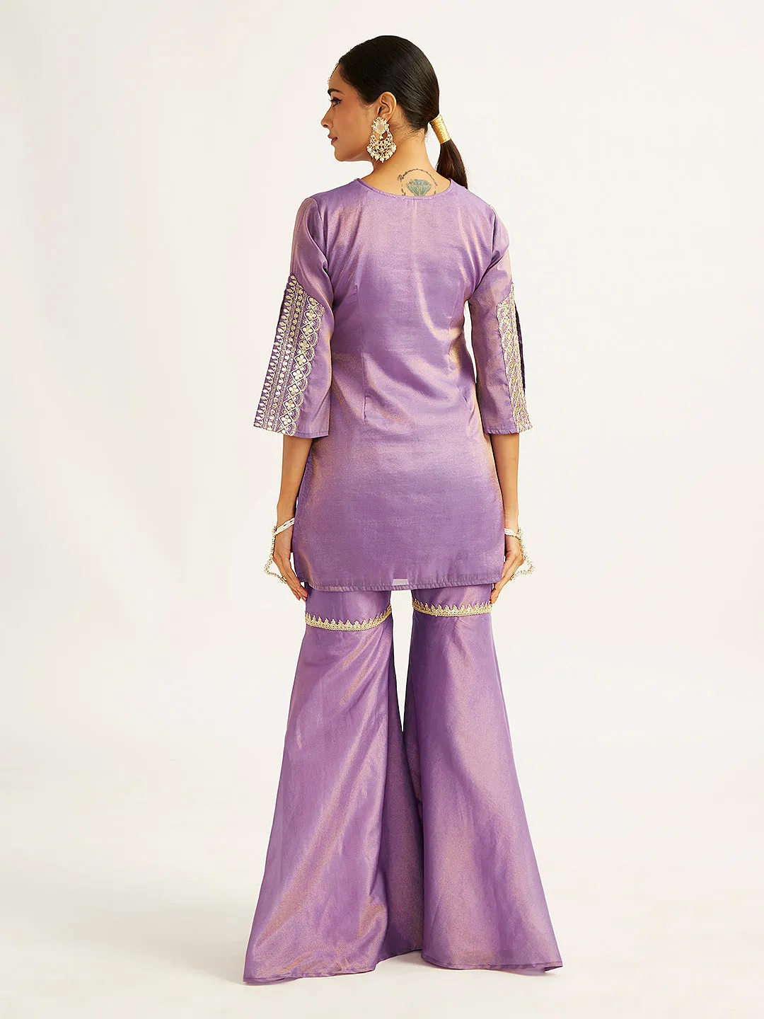 VASTRAMAY Women's lavender Sharara Set