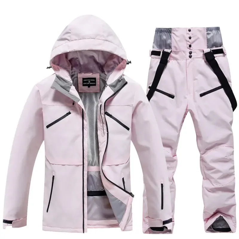 Women's Insulated Zip-up Snow Jacket & Pants Set