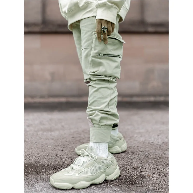 Zipper Pocket Stretch Sports Street Style Fitness Trousers